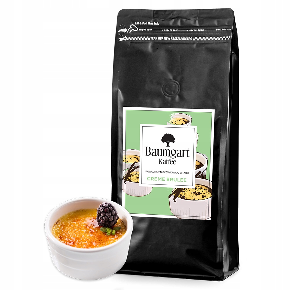 Kawa Mielona 1kg 1000g Smakowa 100% Arabica Brazylia Creme Brulee Baumgart