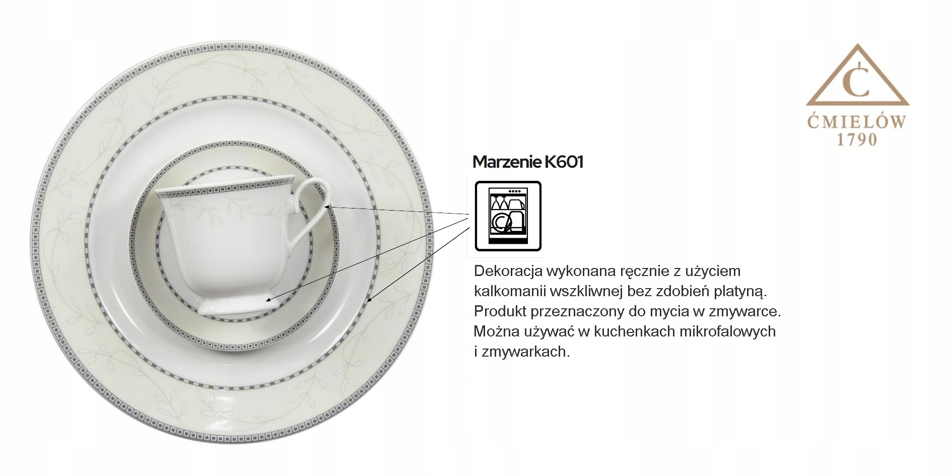 K601 ASTRA SPODEK 14 ĆMIELÓW PORCELANA MARZENIE Średnica 14 cm