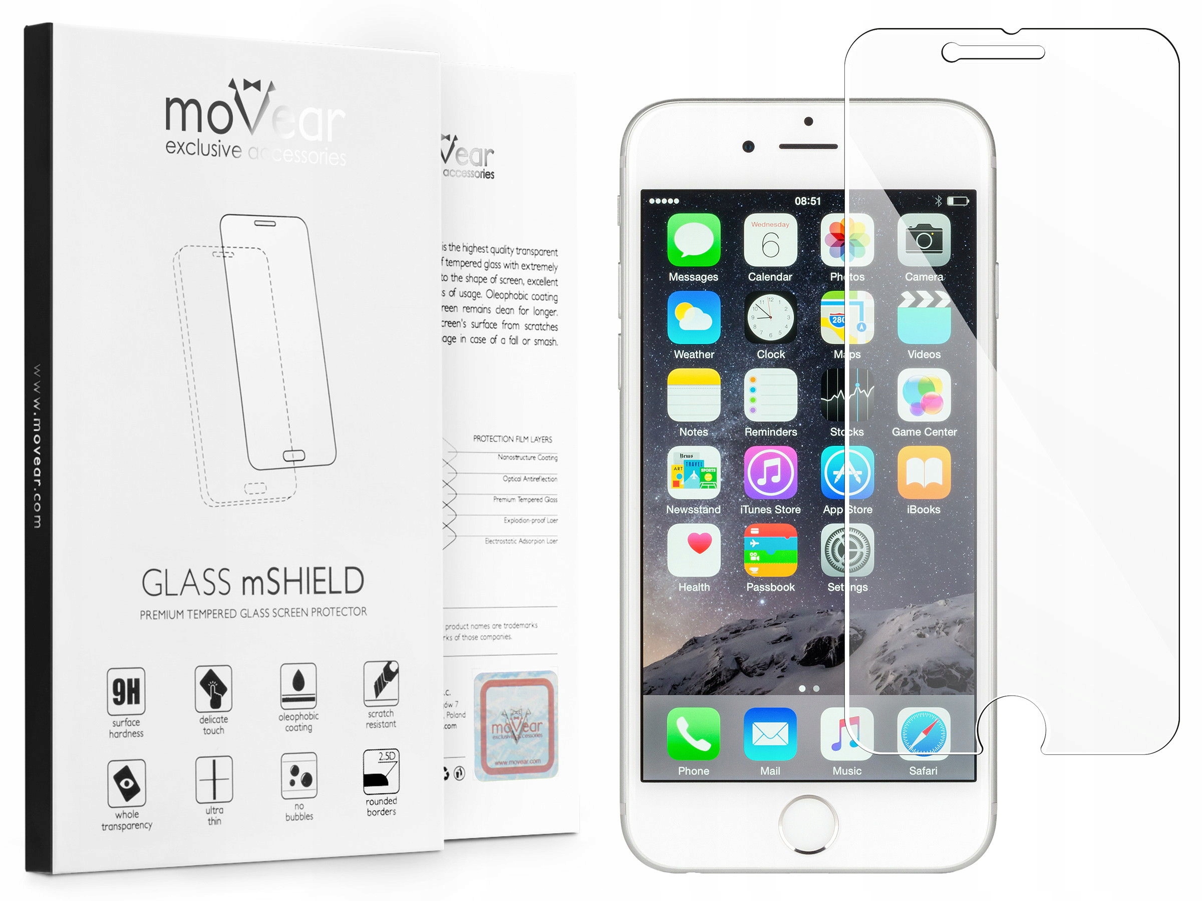 

moVear Glass mSHIELD 2.5D na iPhone 6 / 6S