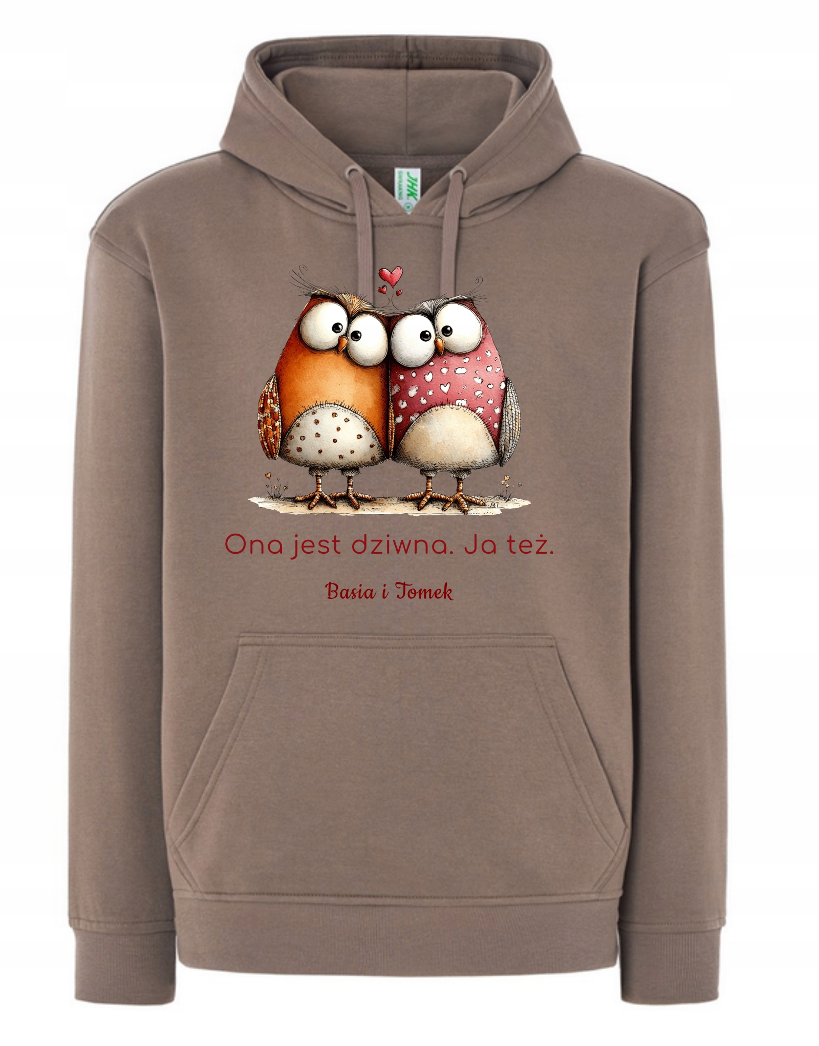 Mikina s kapucí Valentýnská zábavná Ona je divná Já také Xs