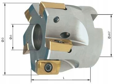 Úhlová Frézovací Hlava 90°, 7-ČEPEL, D80 MM Pro APKT16