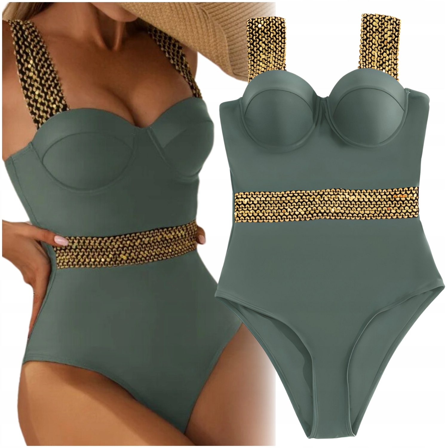 Jednodílné plavky Sapphire Zpevňující a zeštíhlující M