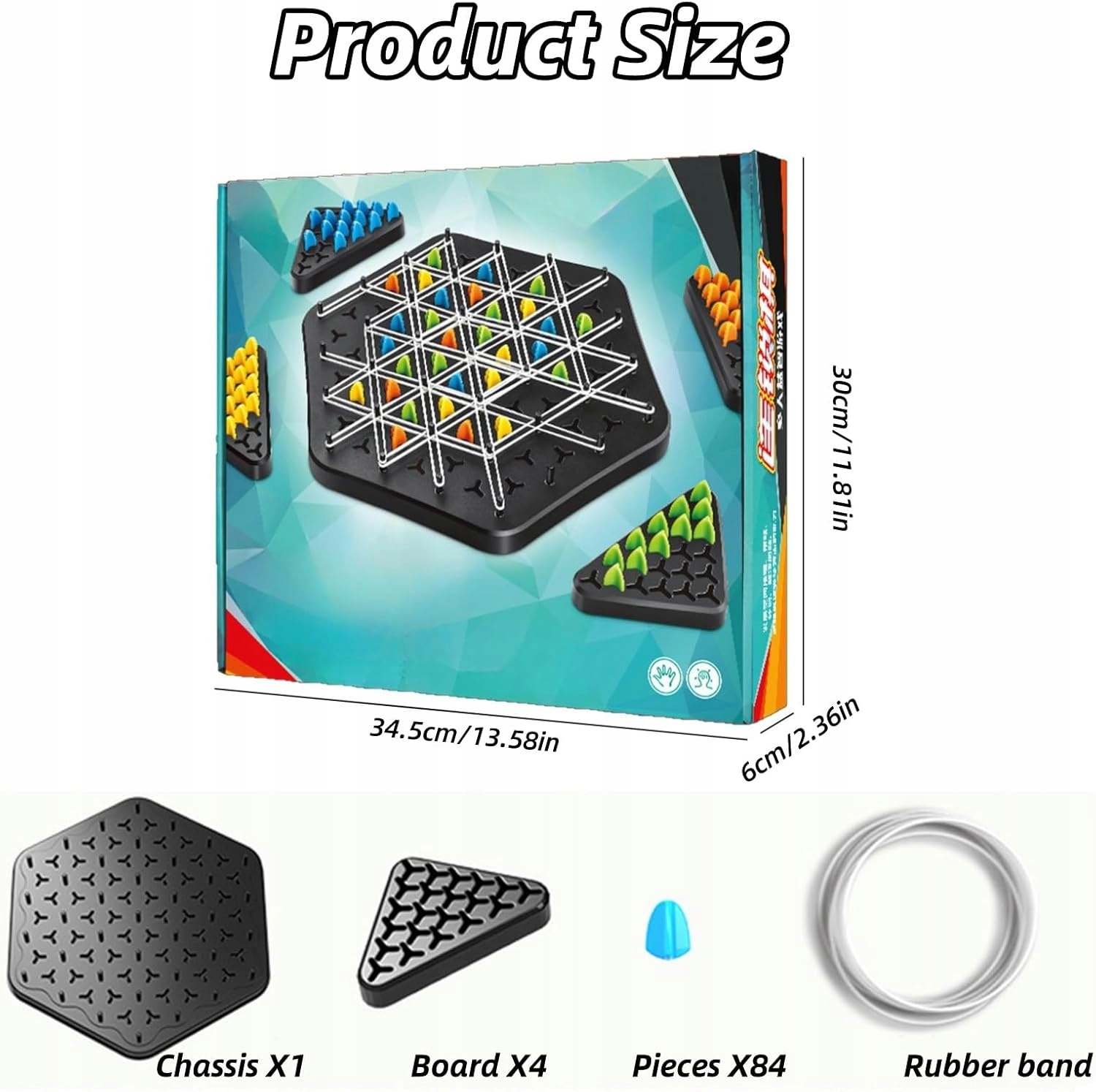 BITWA WIELOOSOBOWA DESKTOP BOARD TRIANGLE CHESS INTERACTIVE PEGBOARD GAMES Stan opakowania oryginalne