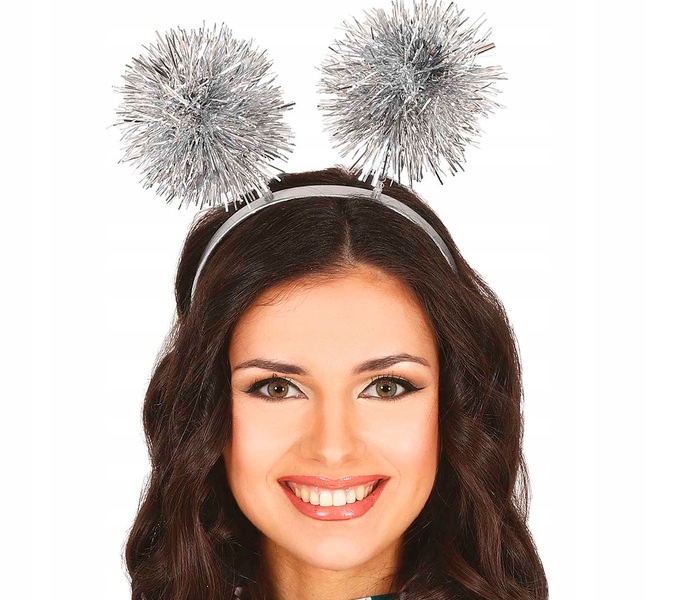 

Opaska Z Pomponami Srebrna Sylwester Impreza