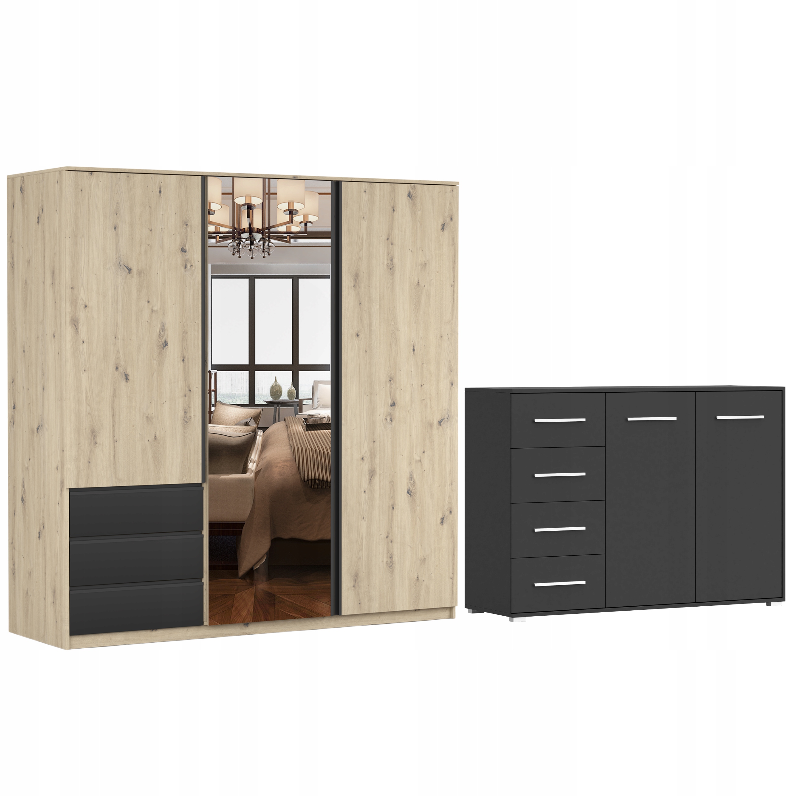 Sada Aura Skříň 180 Komoda Frida 01 135 police zásuvky Výrobce