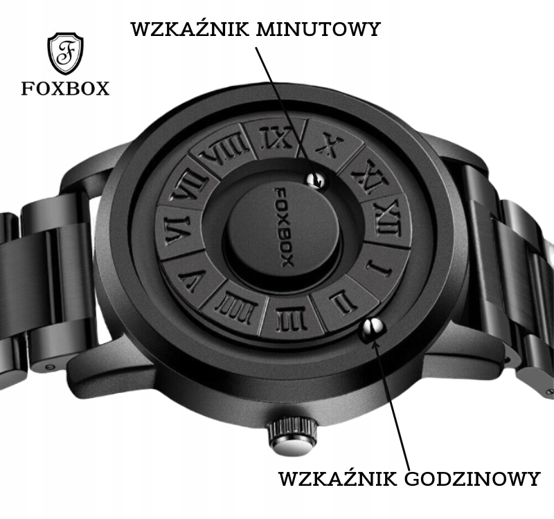ZEGAREK MĘSKI FOXBOX - ELEGANCKI STYL INDUSTRIALNY MAGNETYCZNY PREMIUM Rodzaj analogowe