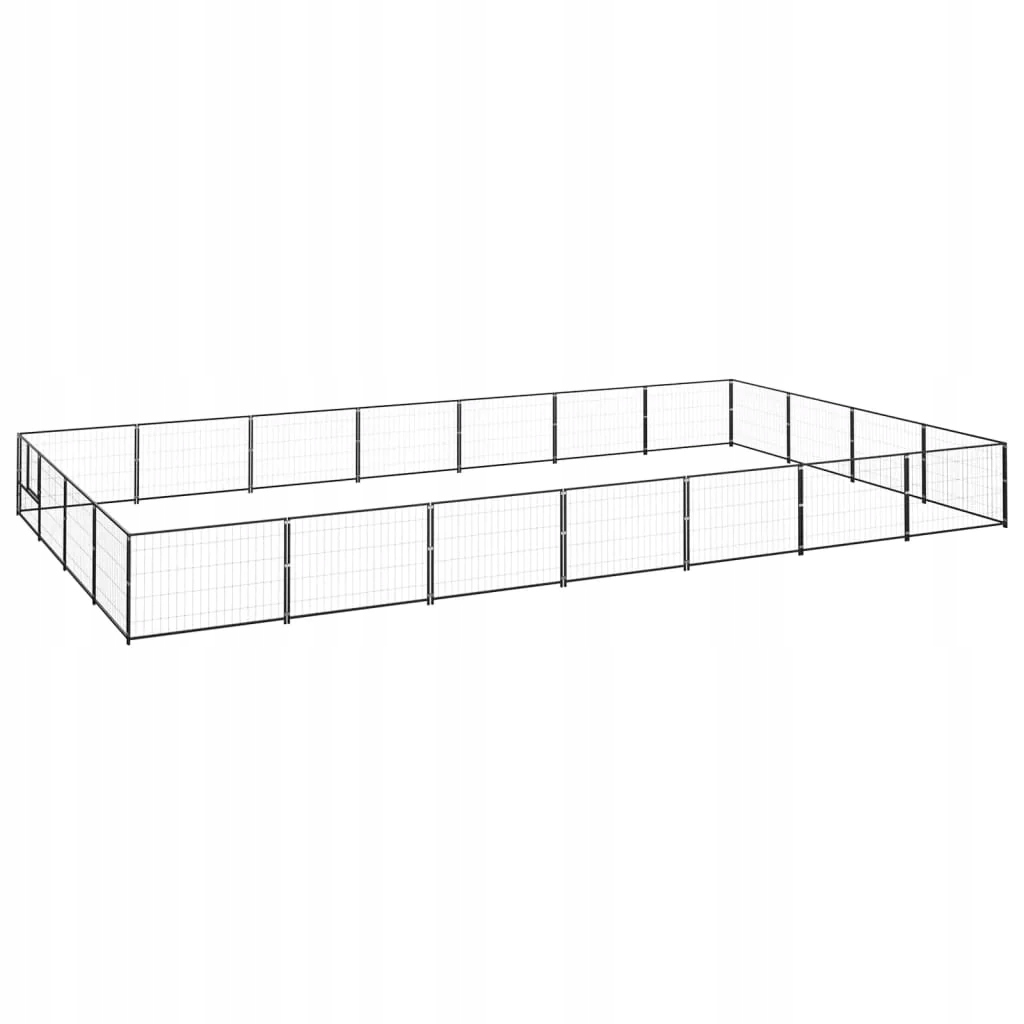 Levně Psí kotec černý 28 m² ocel
