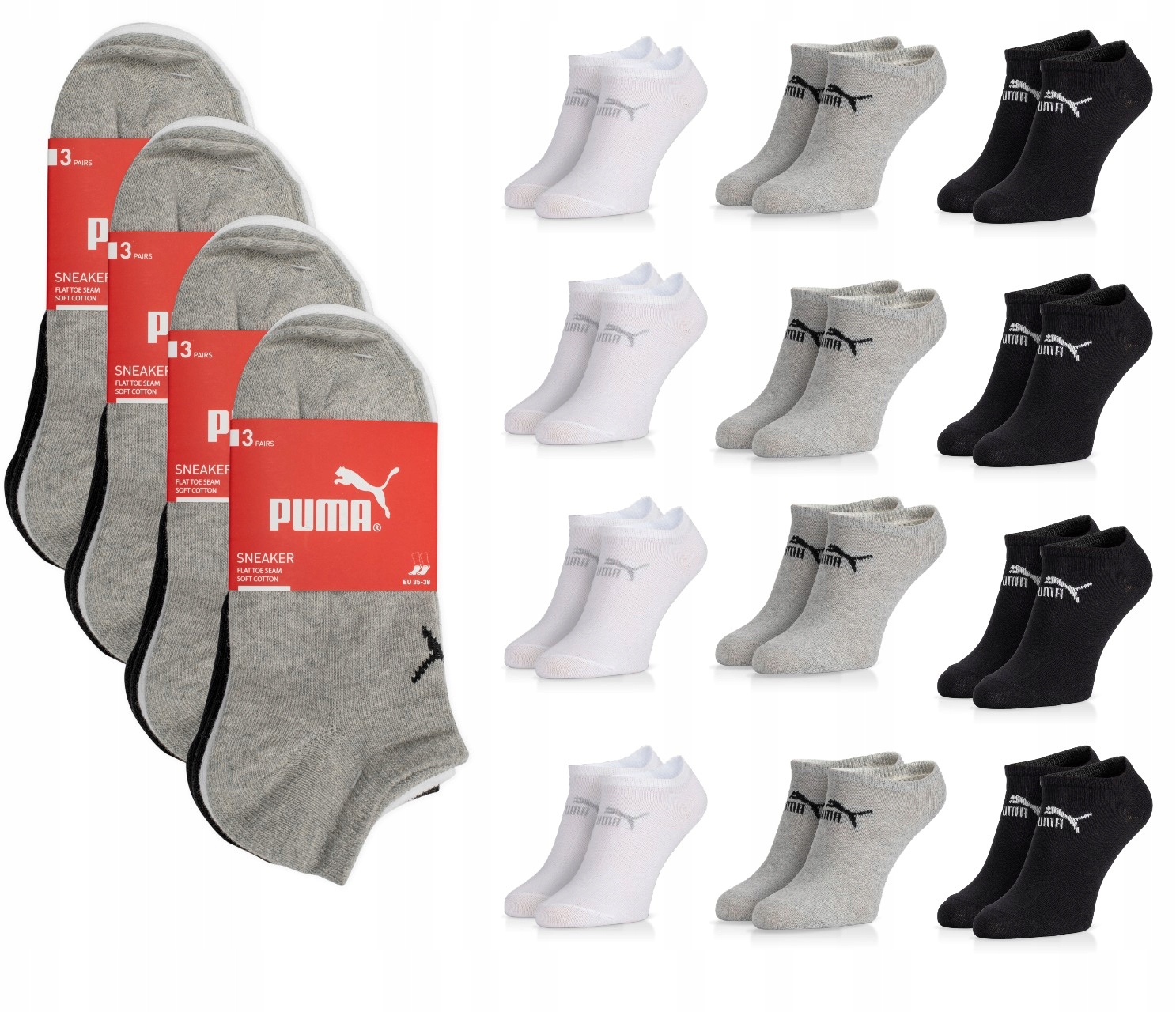 

Skarpety stopki Puma 12 par r. 39/42 mix