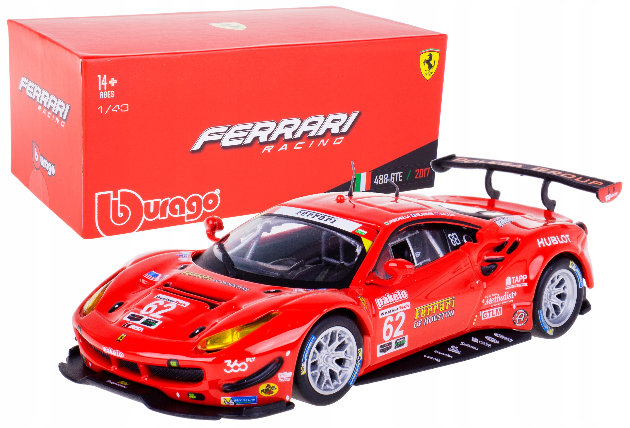 Ferrari 488 Gte 2017 Model Bburago 1:43 Box #62