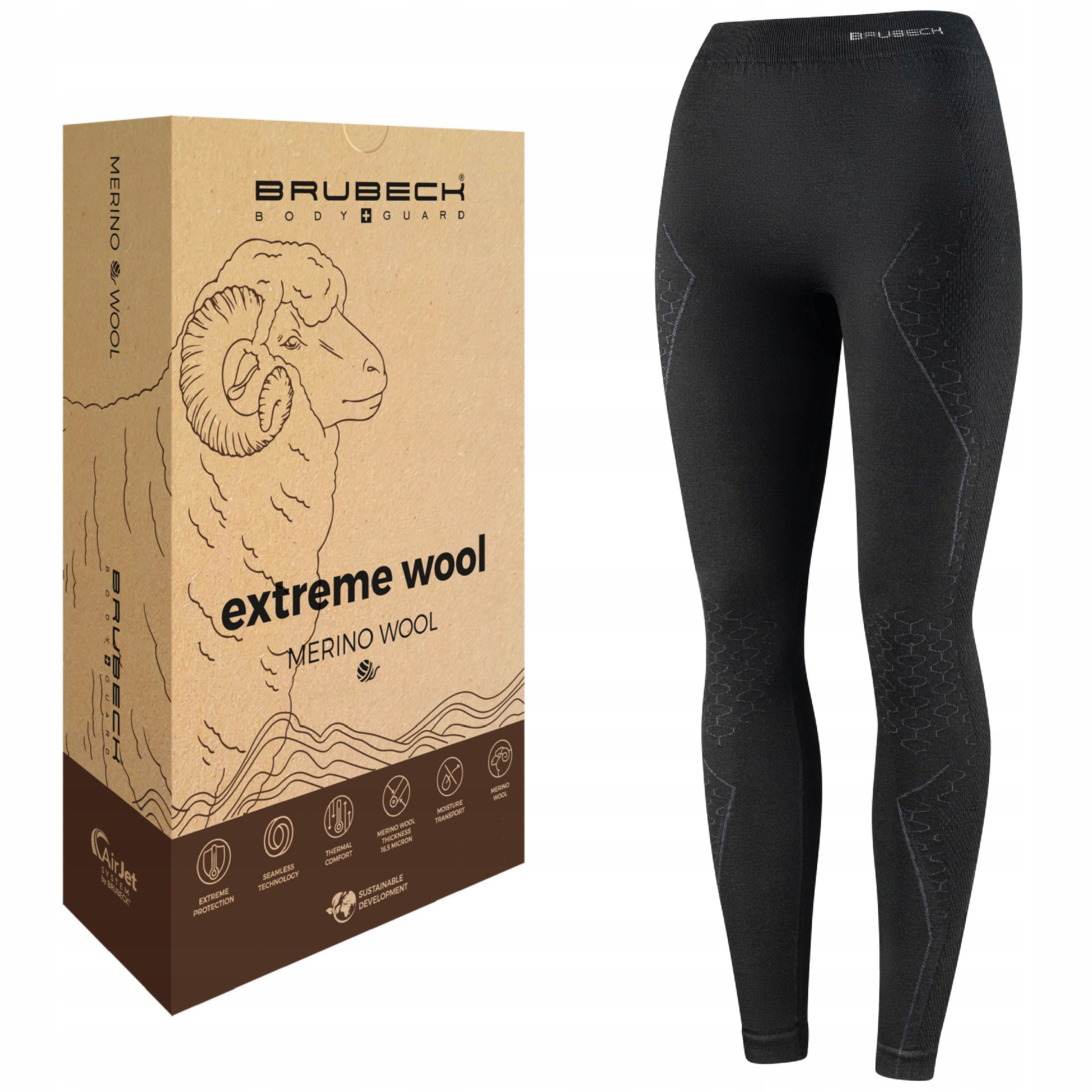 Legginsy Getry termiczne z merino Brubeck Extreme Na Narty -XL do -30°C