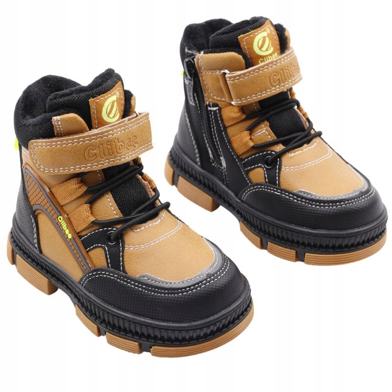 BOTKI CHŁOPIĘCE OCIEPLANE BUTY ZIMOWE SPORTOWE ŚNIEGOWCE TRAPERY CAMELOWE Płeć chłopcy