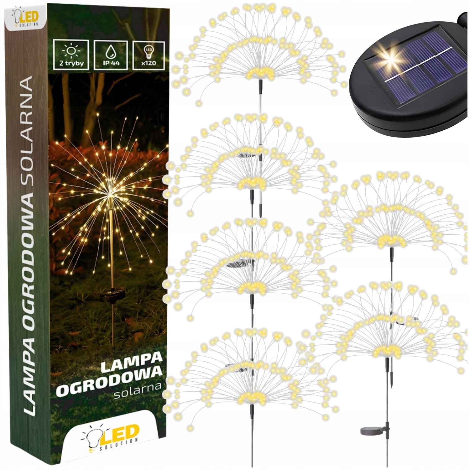 6x DUŻA LAMPA SOLARNA LED WBIJANA OGRODOWA DMUCHAWIEC FAJERWERKI DRZEWKO