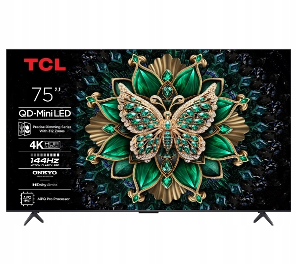 Telewizor TCL 75C6K 75'' QD-Mini LED 4K HDR ONKYO AiPQ Pro 144Hz Google TV