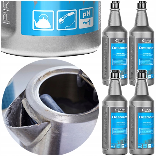 Levně Clinex Destoner Odvápňovač Odstraňuje Lešticí Kámen Pro Konvice 1L 4ks