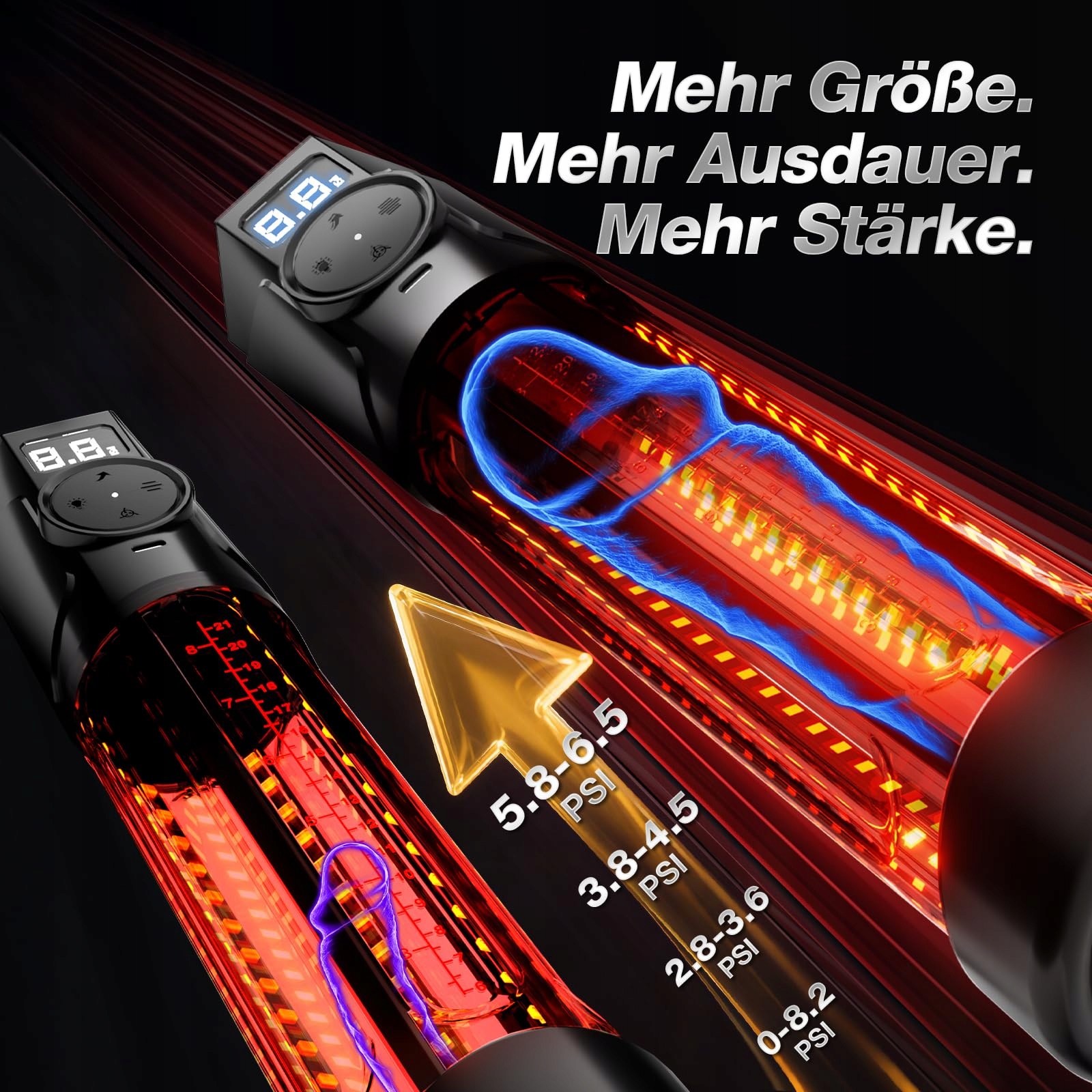 ELEKTRYCZNA POMPA DO PENISA Z LED TERAPIĄ DLA MĘŻCZYZN WODOODPORNA — miniatura 5