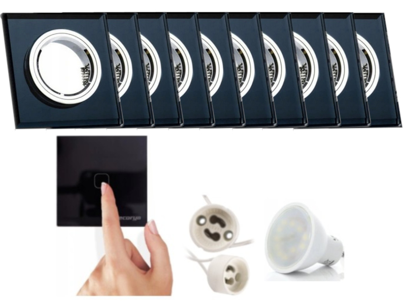10X Skleněná Lampička Na Strop Vypínač Žárovky Led 10W B.teplá