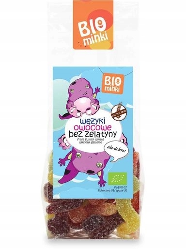 Levně 4x Biominki Ovocní hadi bez želatiny bezlepkové 100 g