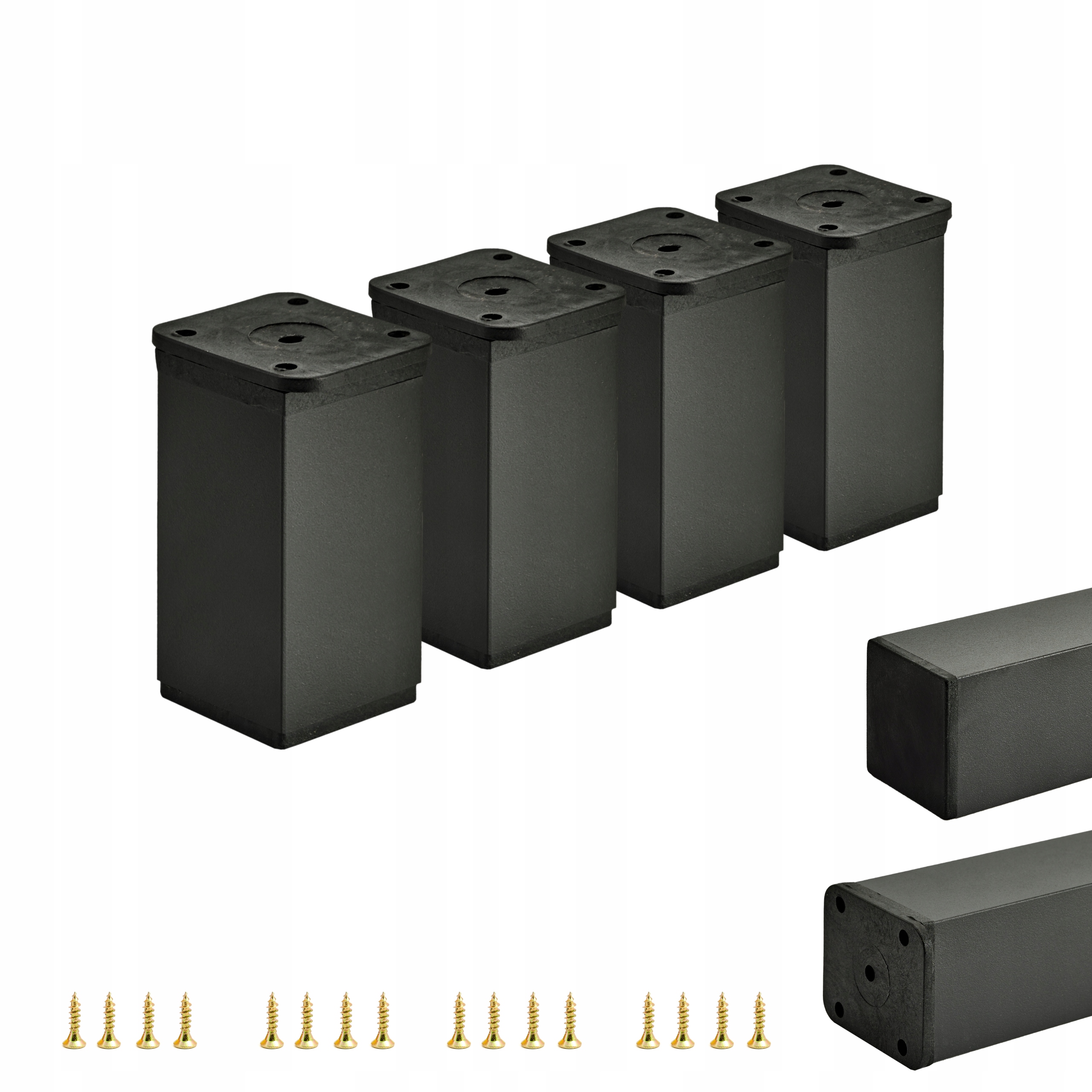 4 x NÓŻKA NOGA MEBLOWA REGULOWANA H 8 CM CZARNA