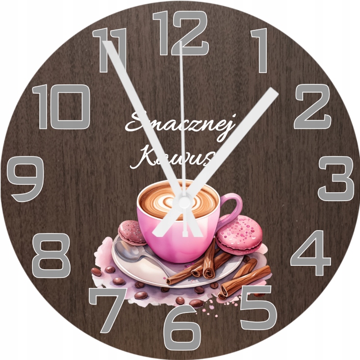 Dekorativní nástěnné hodiny do kuchyně Dárek Chutné kávy 45 cm