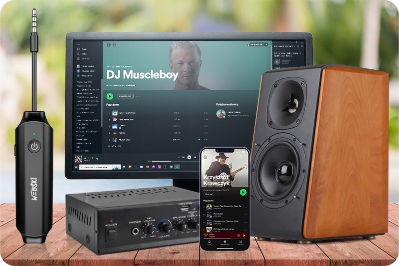 Przejściówka Bezprzewodowa Bluetooth na Jack Aux Stan opakowania oryginalne