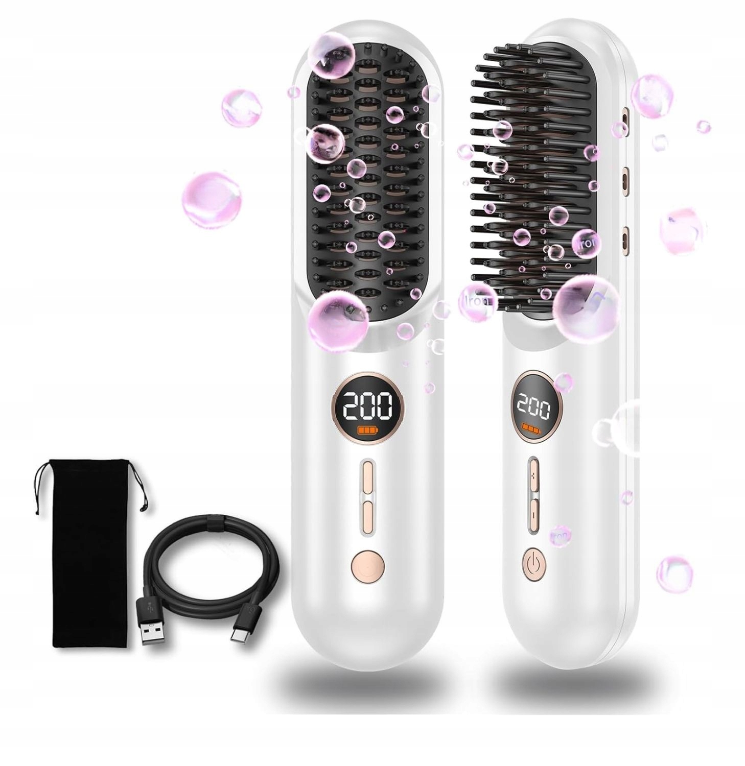 Bezdrátová žehlička na vlasy na vlasy keramická mini 9000 mAh