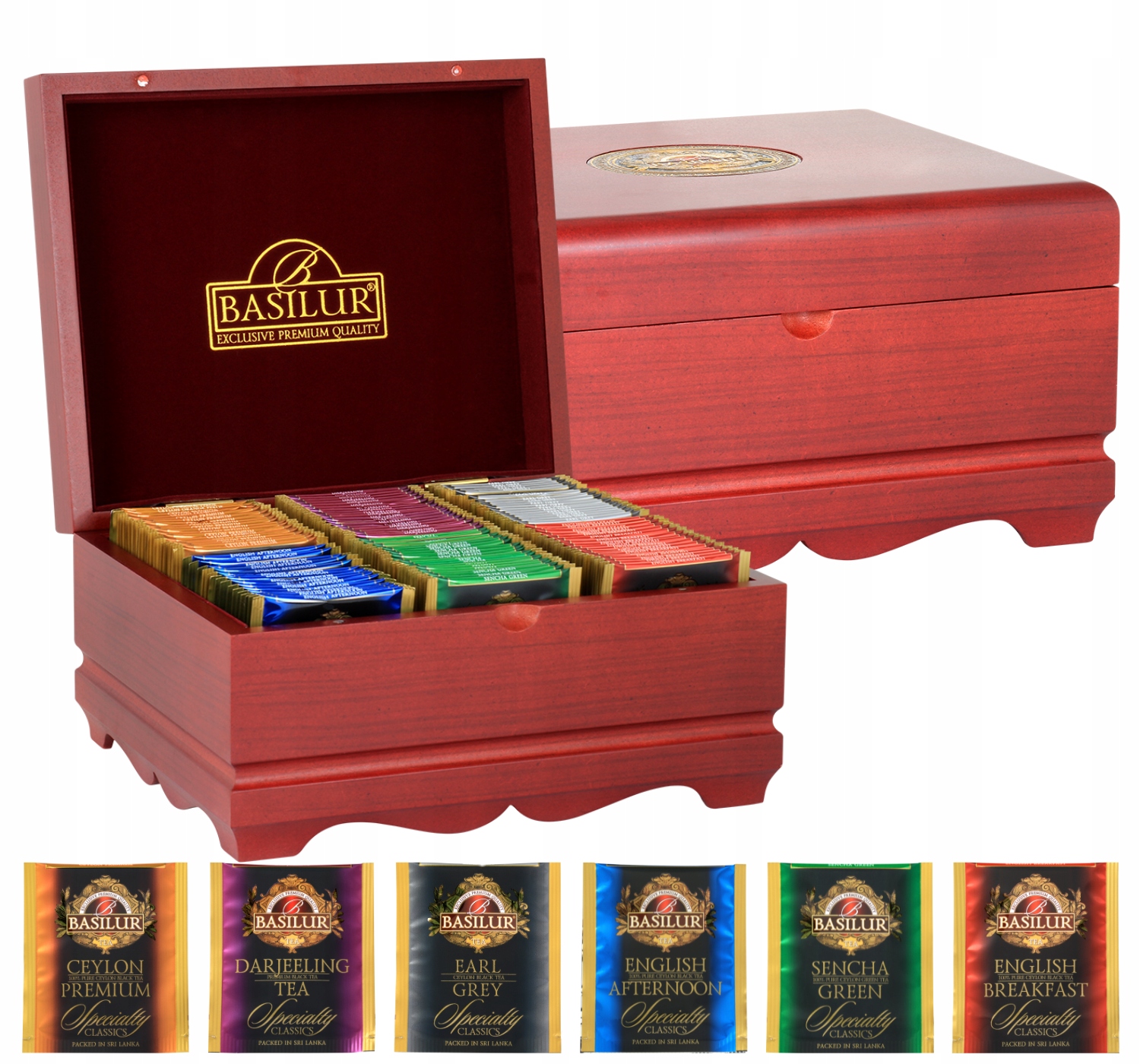 Levně Basilur Handmade Gift Box Sada čajů 6 Příchutí 60 sáčků v dárkovém balení