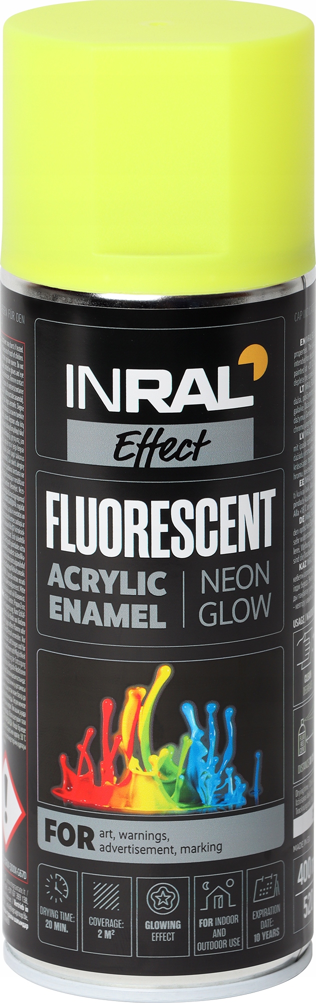 Lakier akrylowy w sprayu fluorescencyjny 400ml żółty matowy Inral