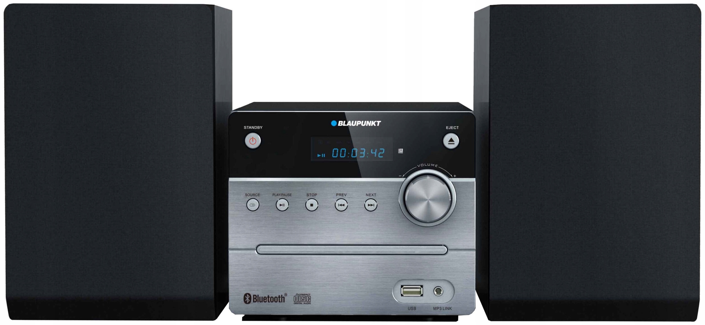 MINI WIEŻA STEREO BLUETOOTH BLAUPUNKT RADIO FM CD MP3 2 GŁOŚNIKI MS12BT