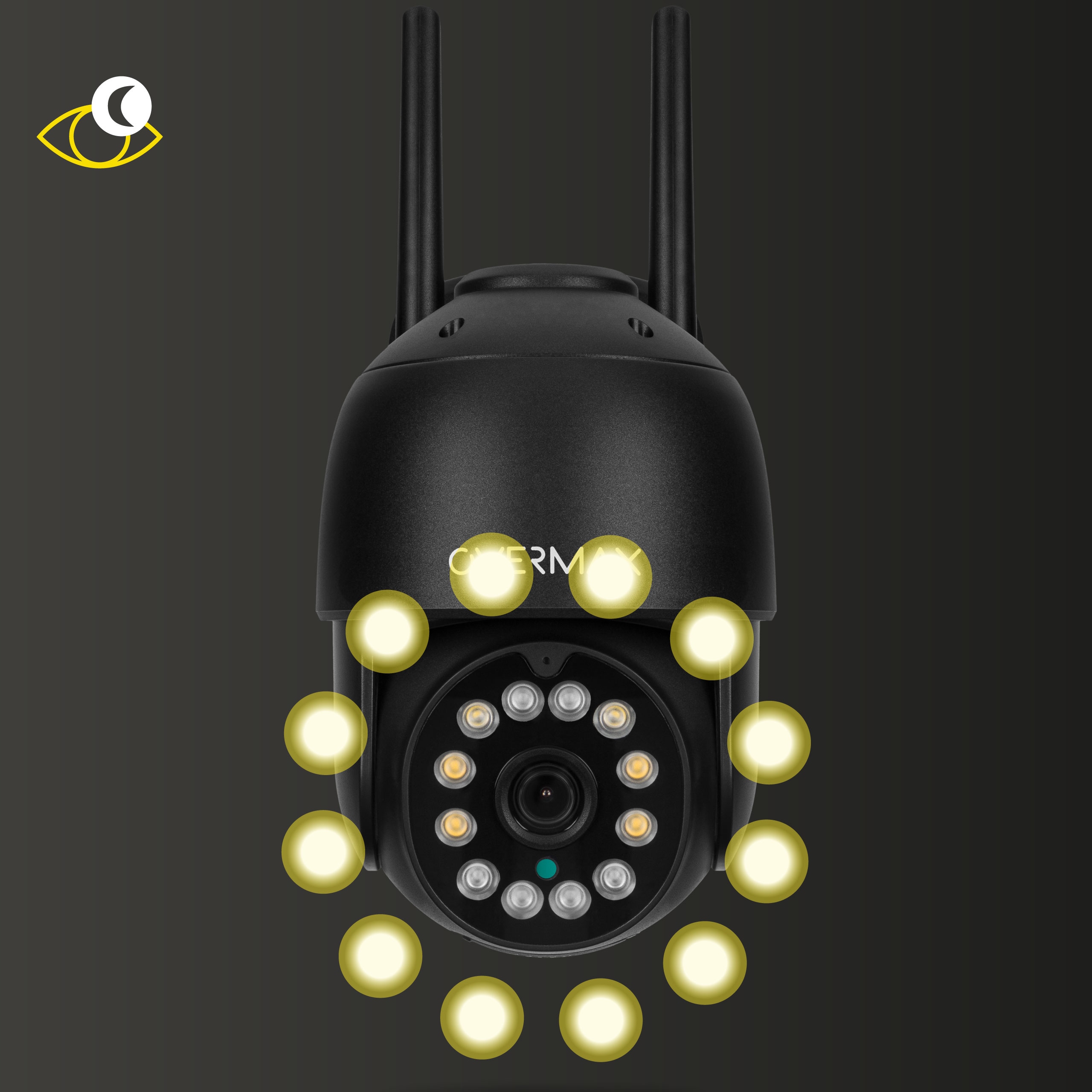 KAMERA ZEWNĘTRZNA OBROTOWA WIFI 4MPx 4x ZOOM CZARNA ULTRA HD PTZ IP66 LAN Stan opakowania oryginalne