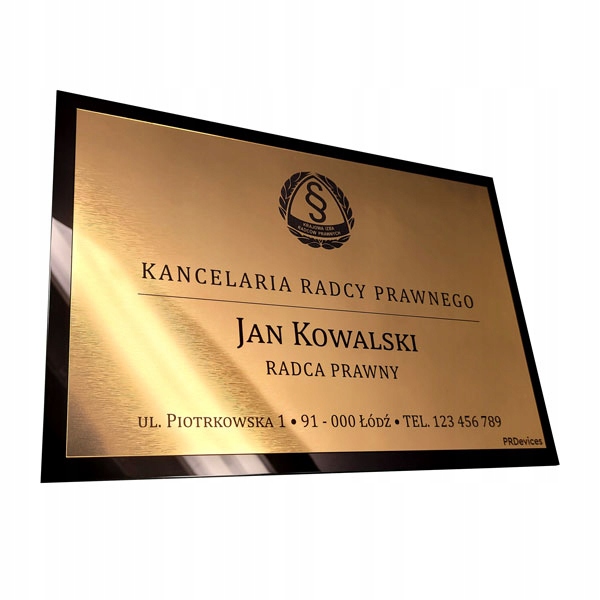 SZYLD grawer Kancelaria Radca Prawny Notariusz Adwokat itp. 20x30cm Tablica