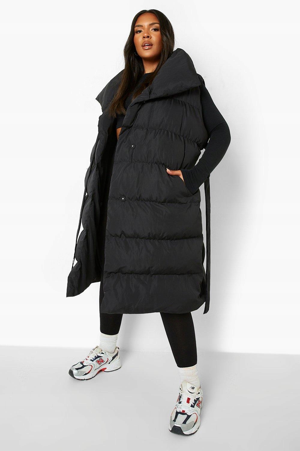 X52119 *BOOHOO PUCHOWY BEZRĘKAWNIK WIĄZANIEM PLUS SIZE 7XL