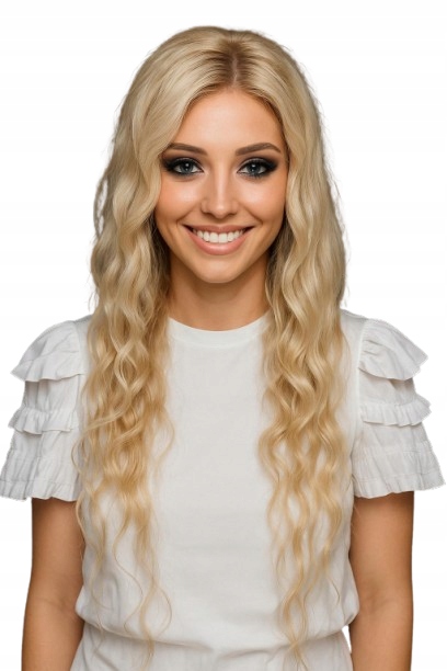 přírodní vlnitá paruka Angeliqua mono lace blonde mix ombre 70 cm