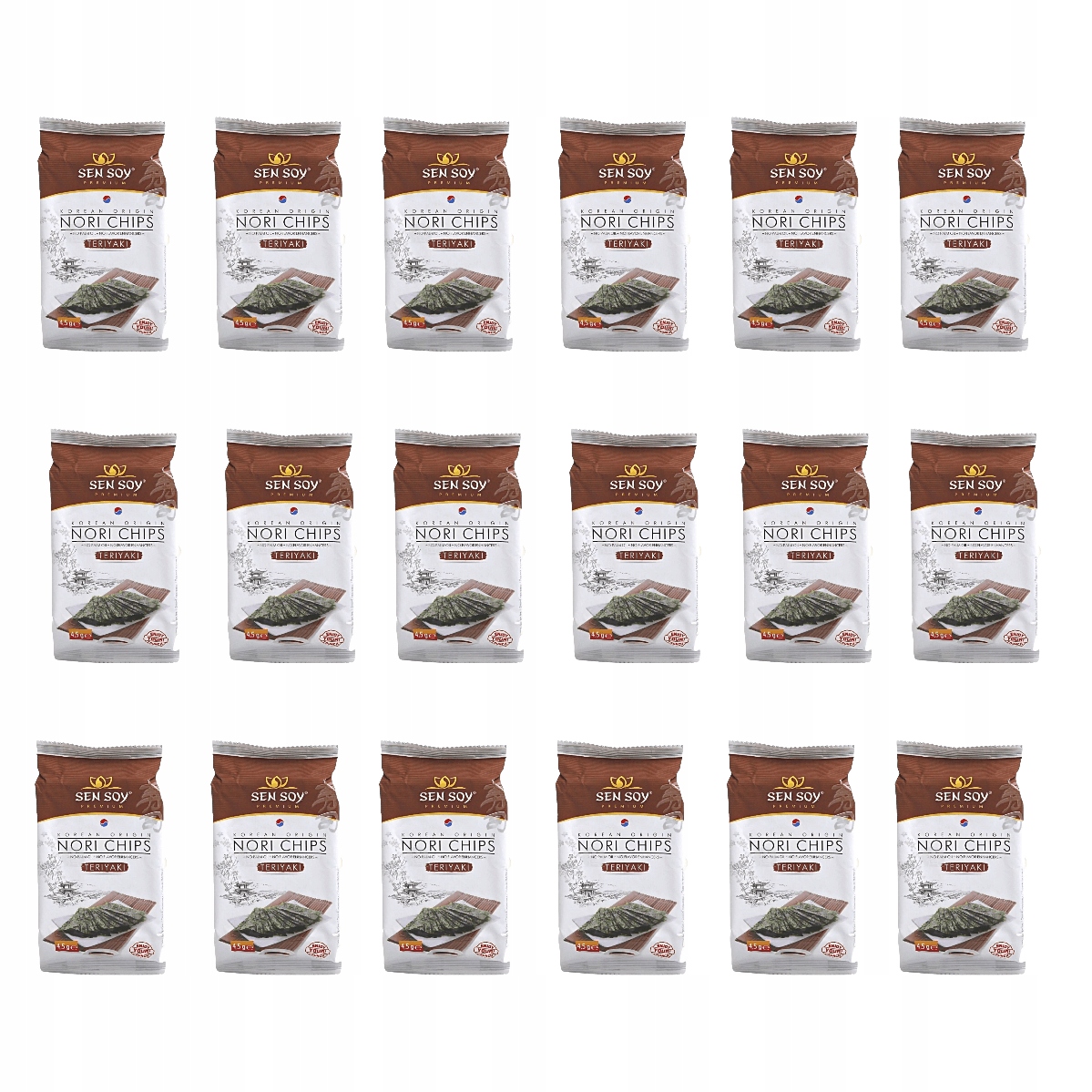 Levně 18 x Chipsy Nori Teriyaki Zdravá Svačinka Sen Soy