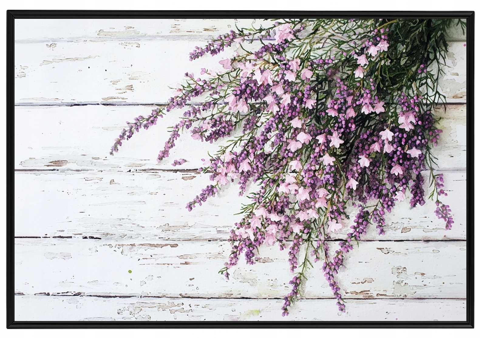 Plakát Rámeček Hliník Květy Levandule Shabby Chic Vintage Dřevo 93x62