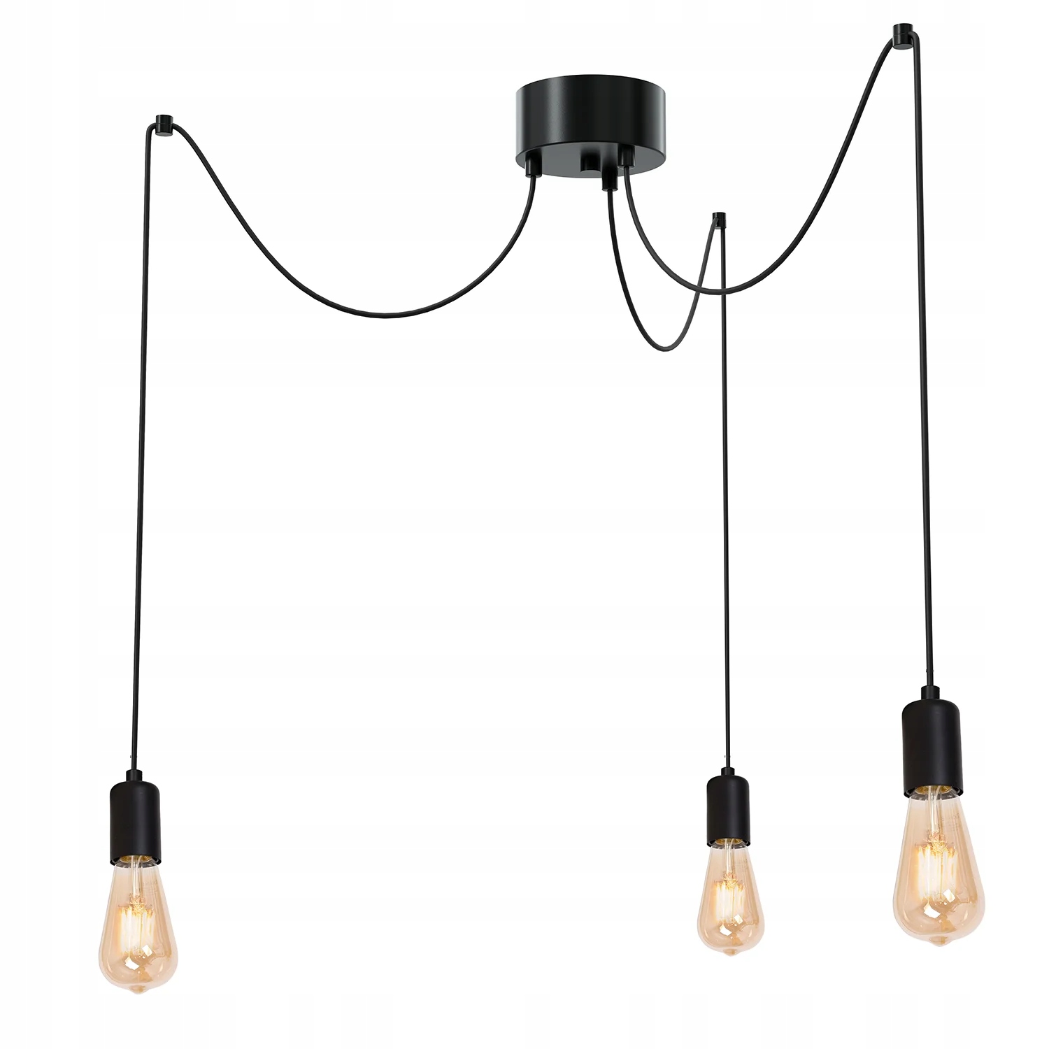 Luminex Závěsná lampa Spindel 3xE27 15W černá nastavitelná loftová