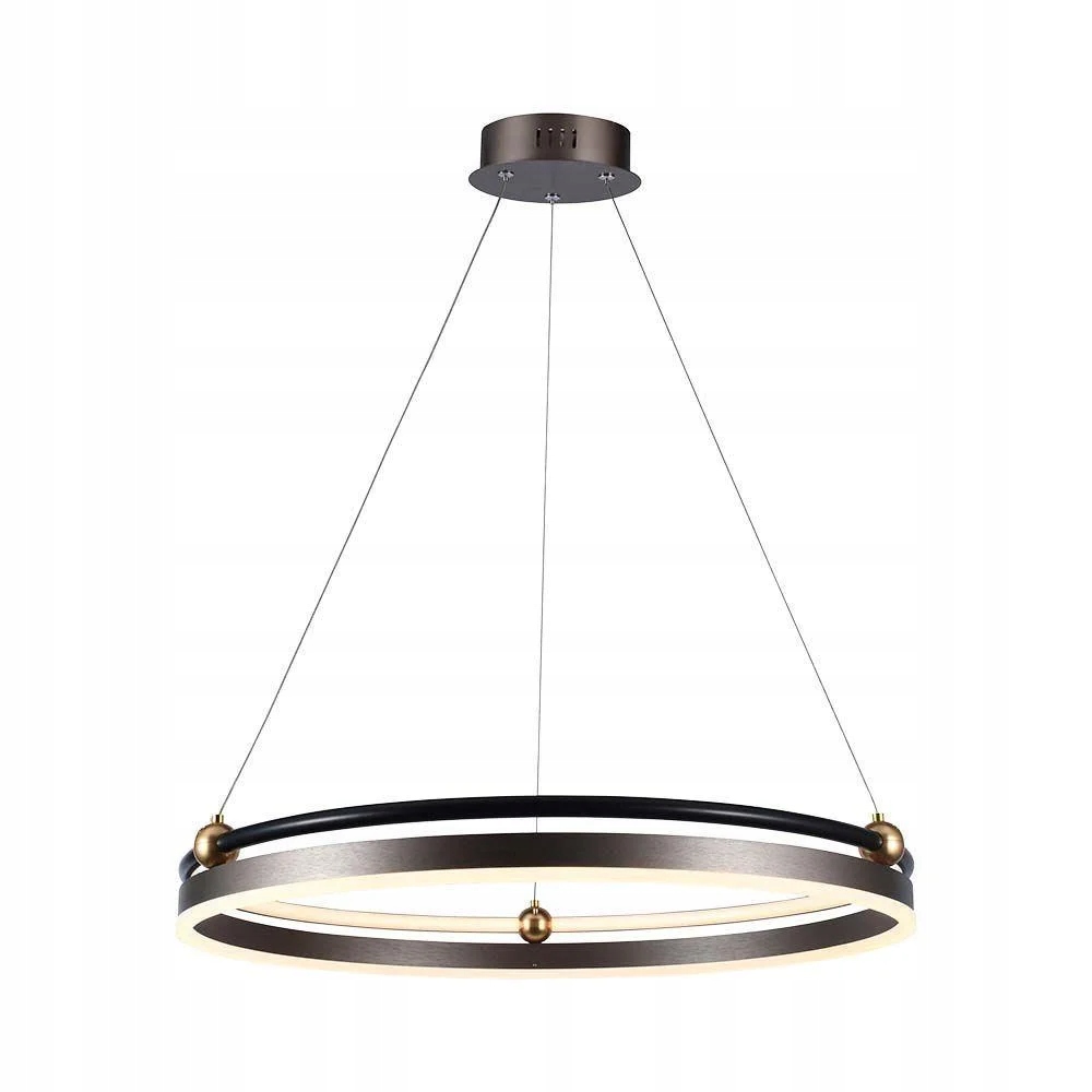 Závesná Led lampa hnedá, moderná, okrúhly krúžok 62 cm, teplá farba V-tac