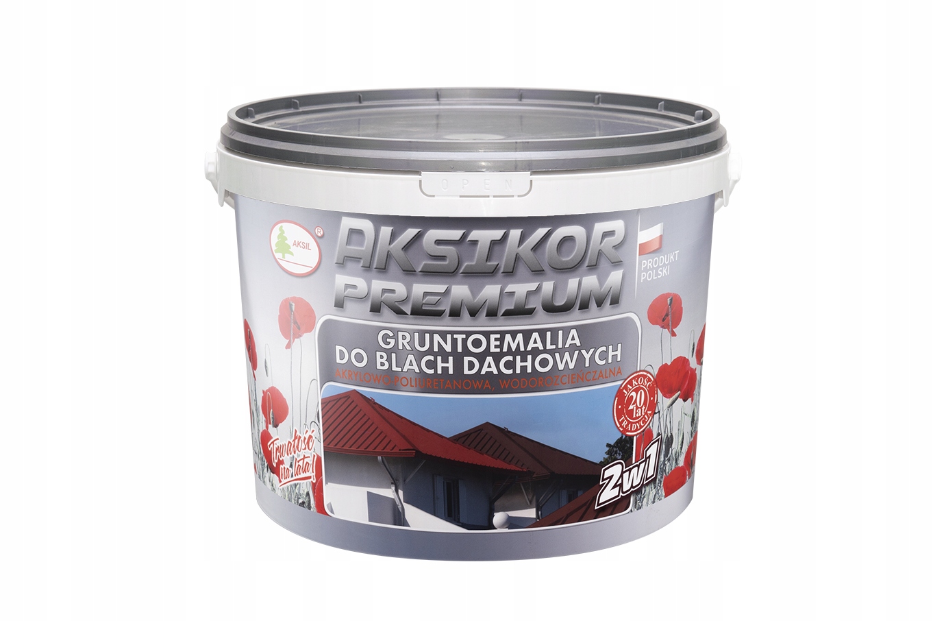 AKSIKOR PREMIUM GRUNTOEMALIA DO BLACH DACHOWYCH WIŚNIA CIEMAN 10L
