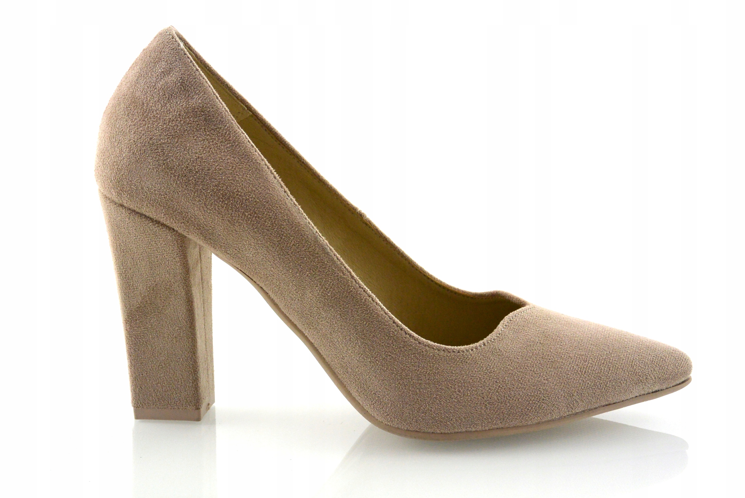 BEŻOWE WYGODNE CZÓŁENKA NA STABILNYM SŁUPKU r 36