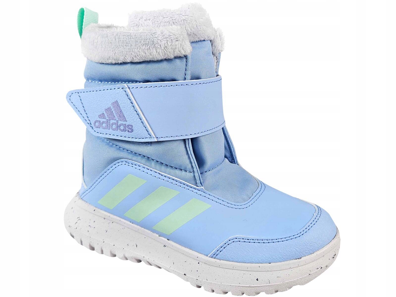 Adidas Winterplay IF1717 Śniegowce Dziecięce Buty Ocieplane Niebieskie Rzep
