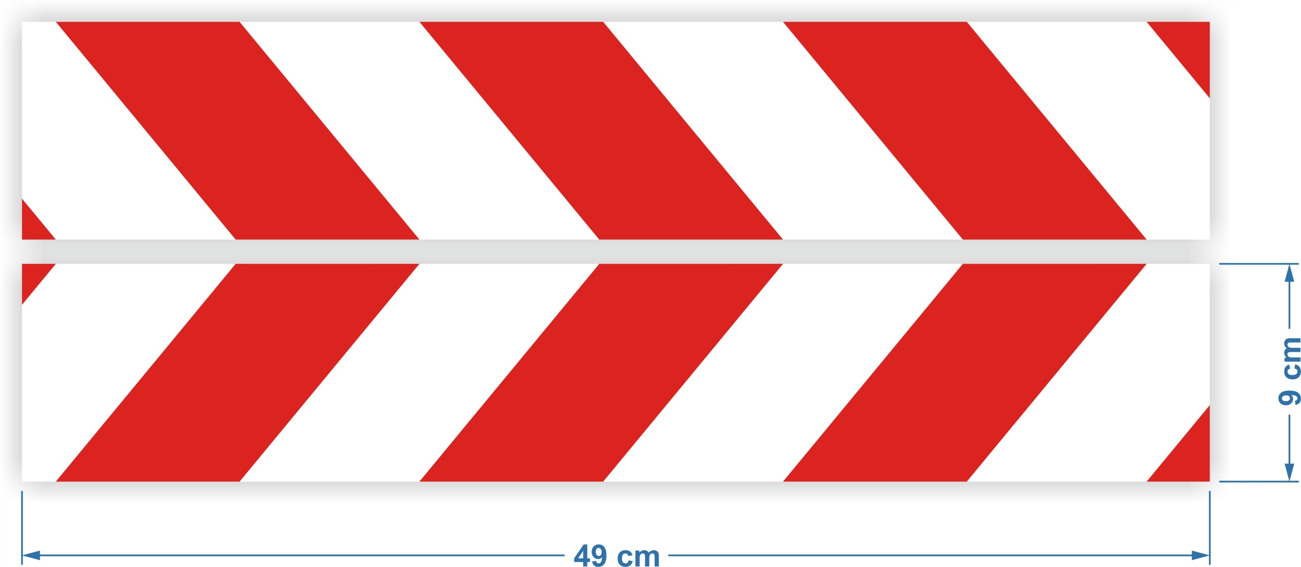 

Naklejki Pasy Ostrzegawcze Odblaskowe 9x49cm