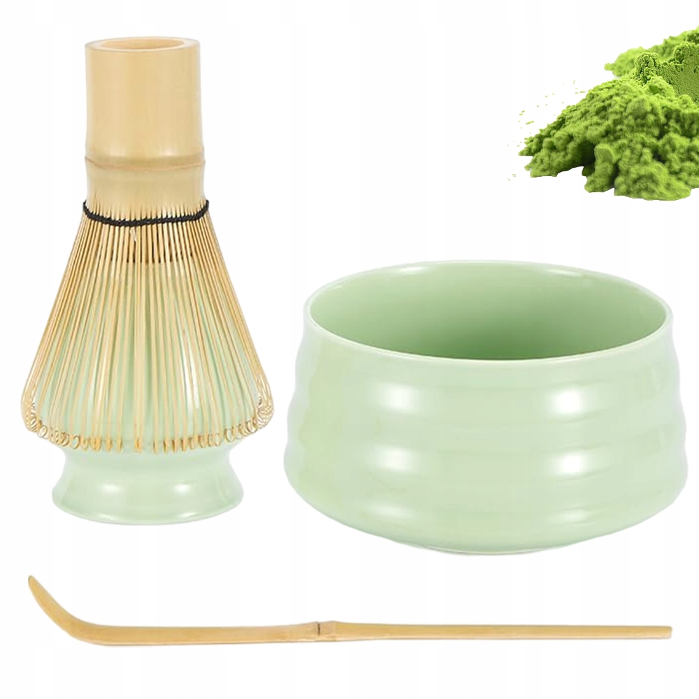 Levně Sada na přípravu čaje Matcha 4 prvky Bambus a keramika