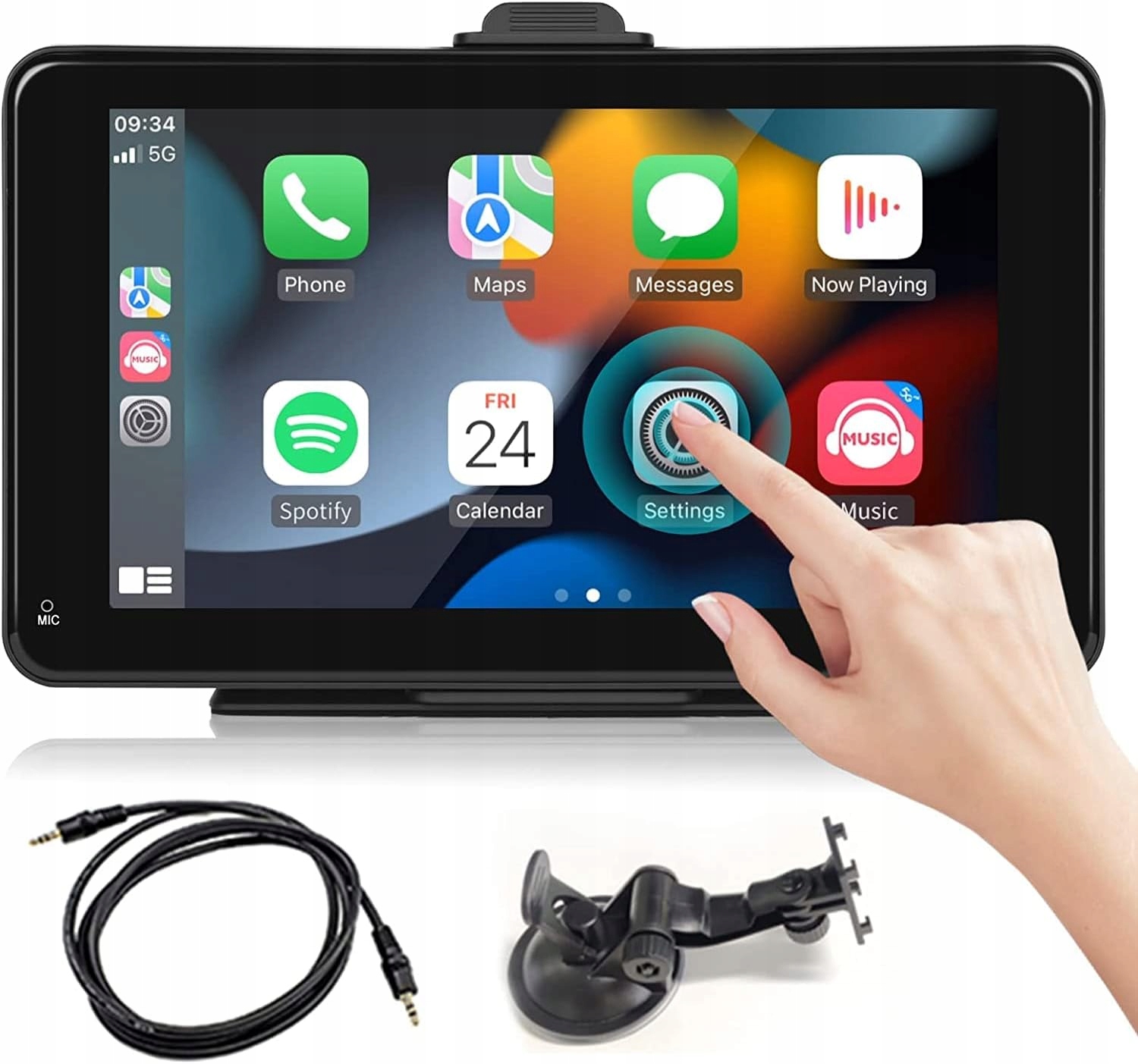 Radio samochodowe 7-calowy ekran dotykowy CarPlay, Android Auto, MirrorLink