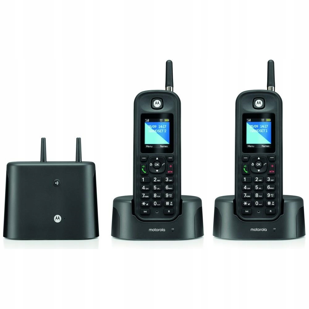 Bezdrátový stolní telefon s dlouhým dosahem, 2 ks, sada Motorola