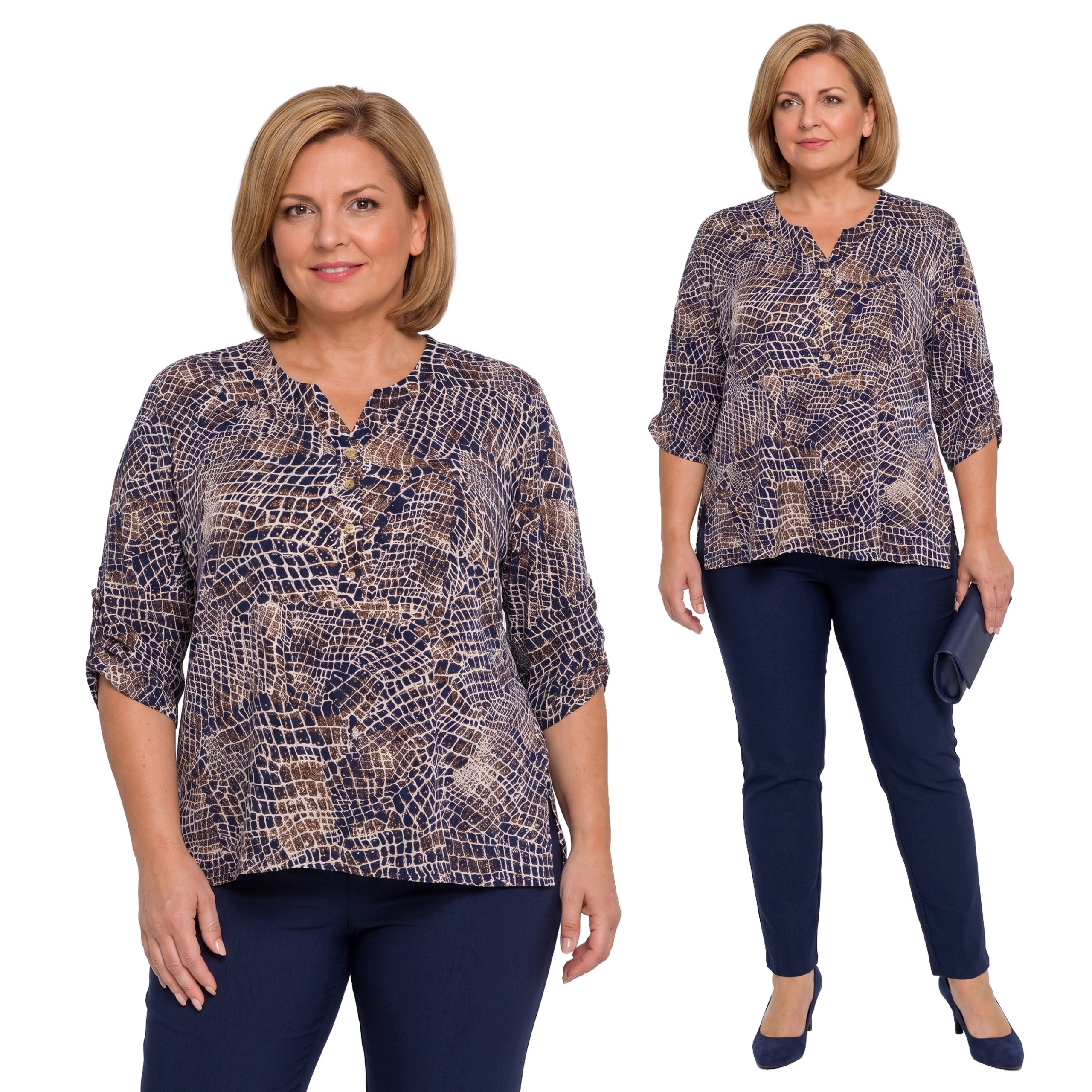Košile s vzorem hadí kůže plus size velikost 58