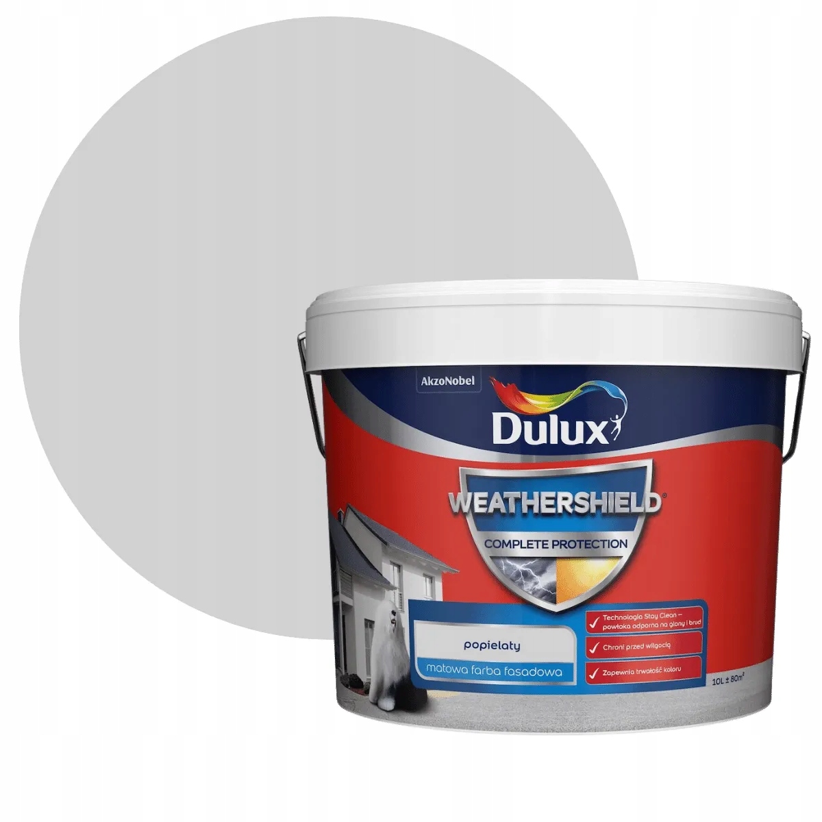 Dulux Weathershield Complete Protection Popelavý 10L Barva Na Fasádu