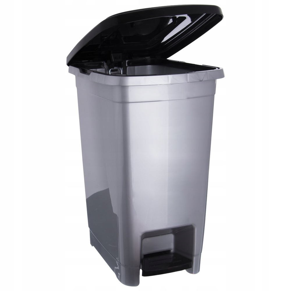 Odpadkový koš s pedálovým víkem, úzký, prostorný, 25 l