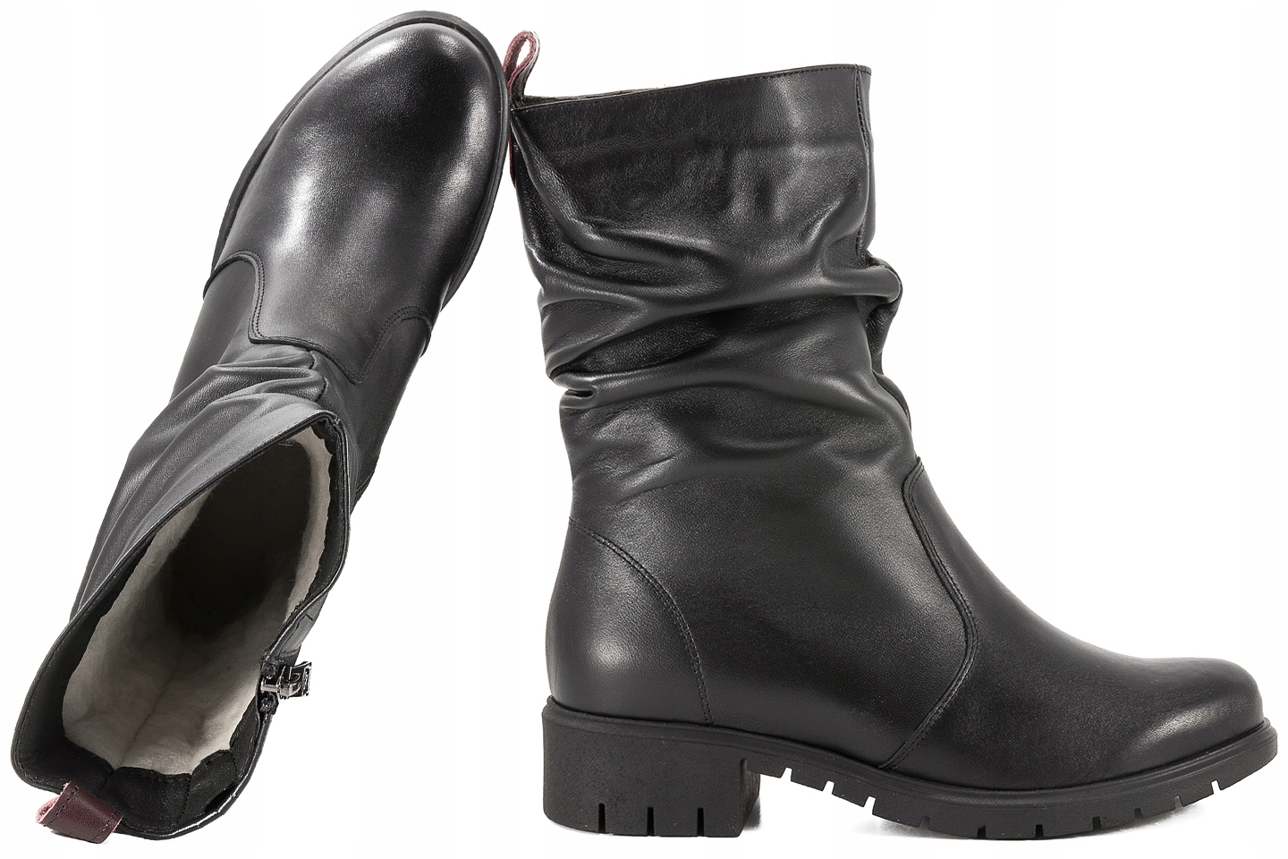 Galant 702 Kozačky Dámské Zimní Kotníkové Boty Zateplené Kůží 39 Černá