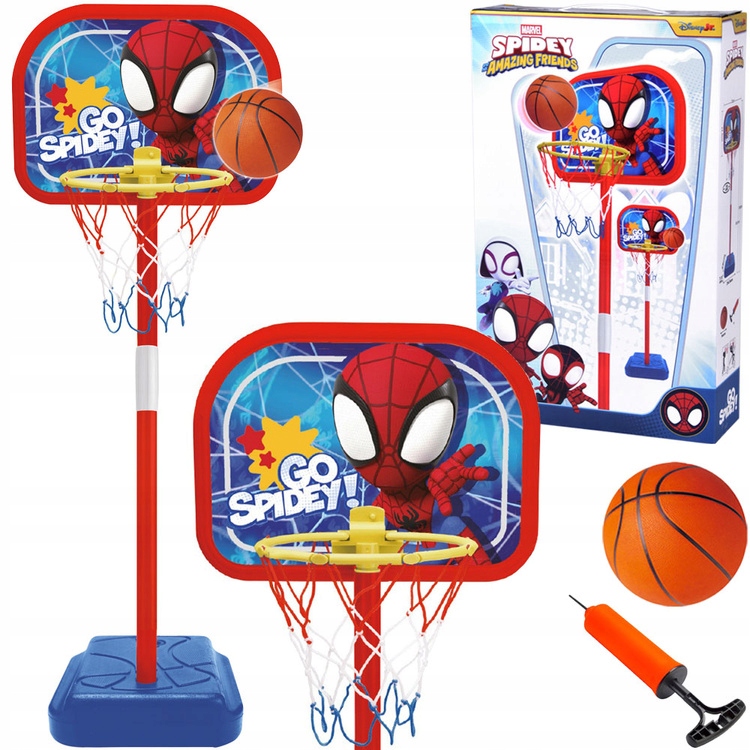 Zestaw do koszykówki Spidey regulowany kosz piłka 14 cm SP0880