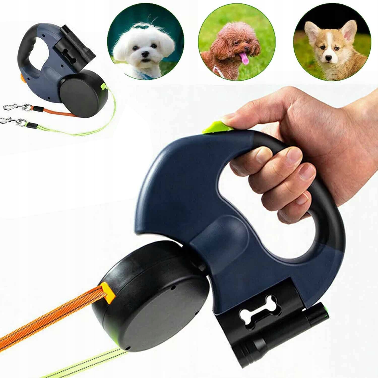 Levně Vodítko Pro Psa Dlouhá 3m Vodítko automatická 10kg Silná S Pojistkou