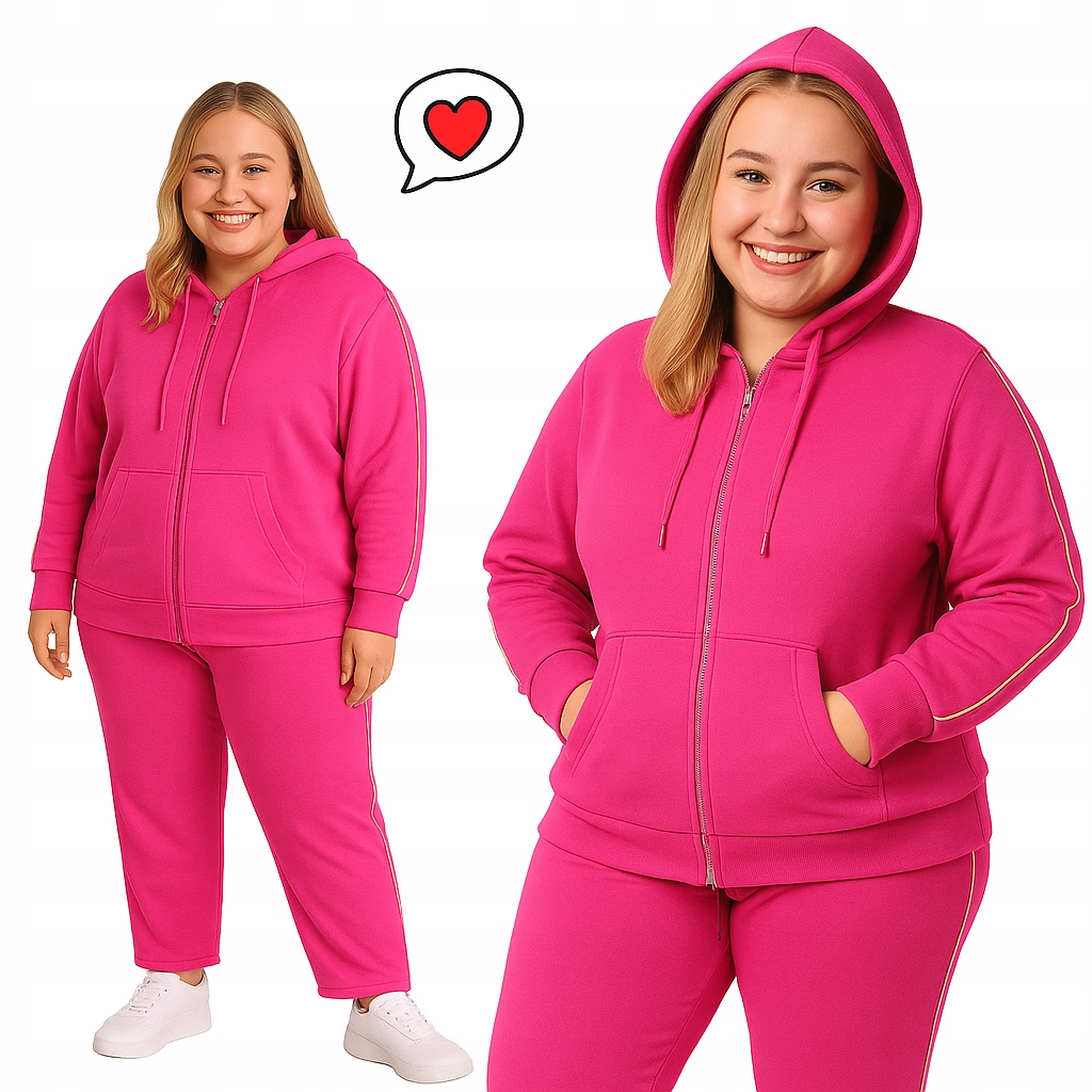 Komplet Dresowy Złoty Lampas bawełna rozpinany kaptur 50 52 5XL 6XL